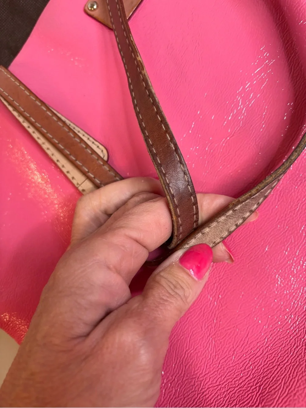 kate spade Hot Pink Patent Leather Tote with leather Straps